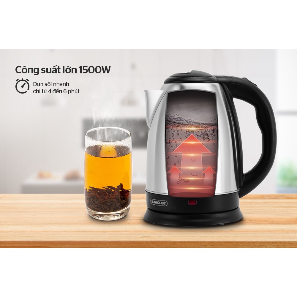 Ấm Siêu Tốc Inox - Bình Đun Siêu Tốc 1.8L
