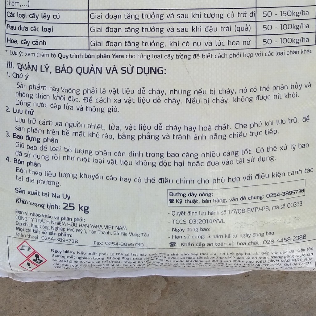 Siêu Canxi Bo Nitrat (500g) - Super CANXI hạ phèn, ra rễ, Chống nứt trái, tăng đậu trái - Sản phẩm nhập khẩu của Yara NA UY