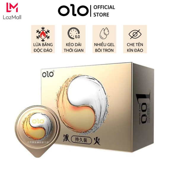 Bao cao su OLO 0.01 vàng lửa băng Ice & Fire - Hộp 10 bcs nhập khẩu