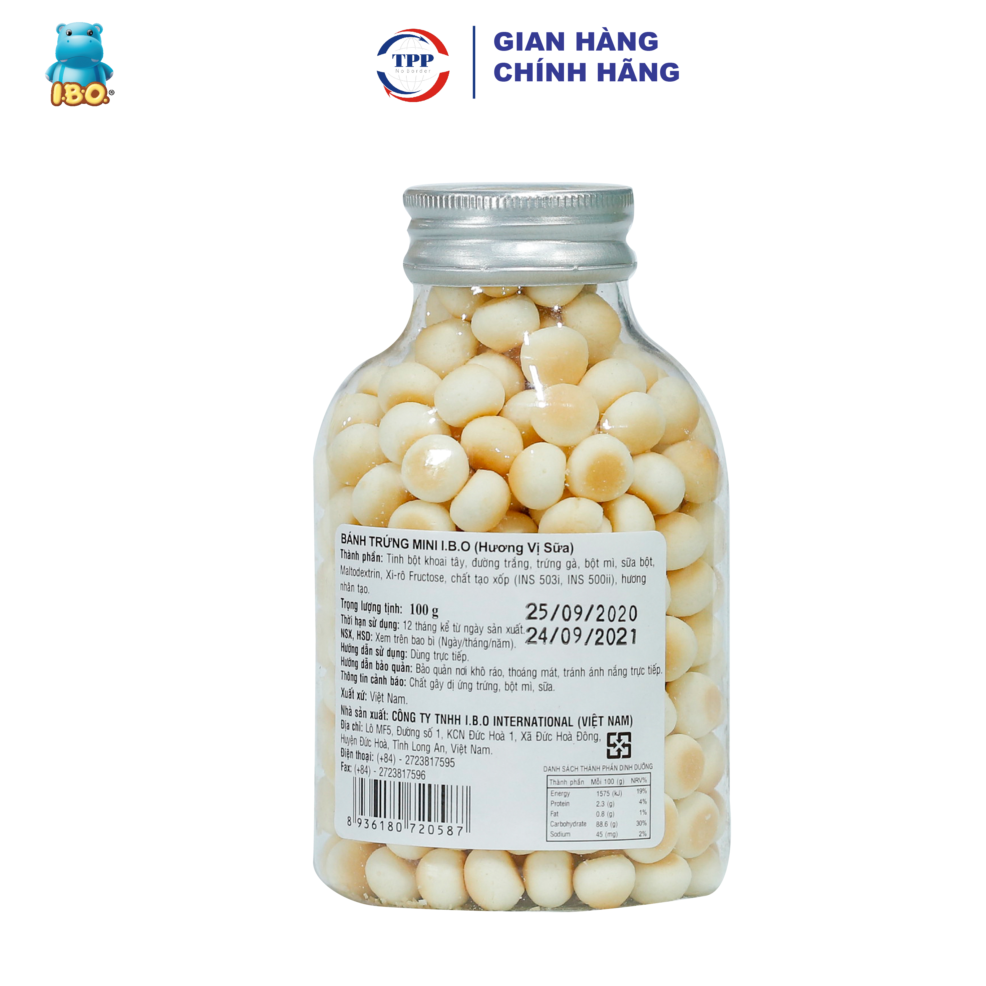 I.B.O Bánh Trứng Mini Vị Sữa 100gr