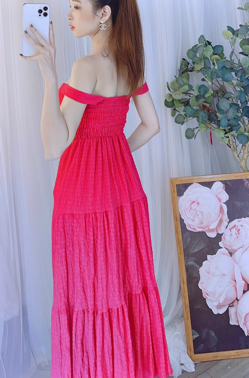 Đầm maxi xốp đan dây ngực lưng chun siêu hot