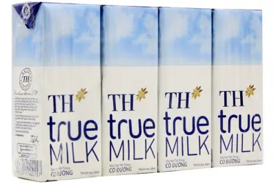 Lốc 4 Hộp Sữa TH True Milk Có Đường 180ml