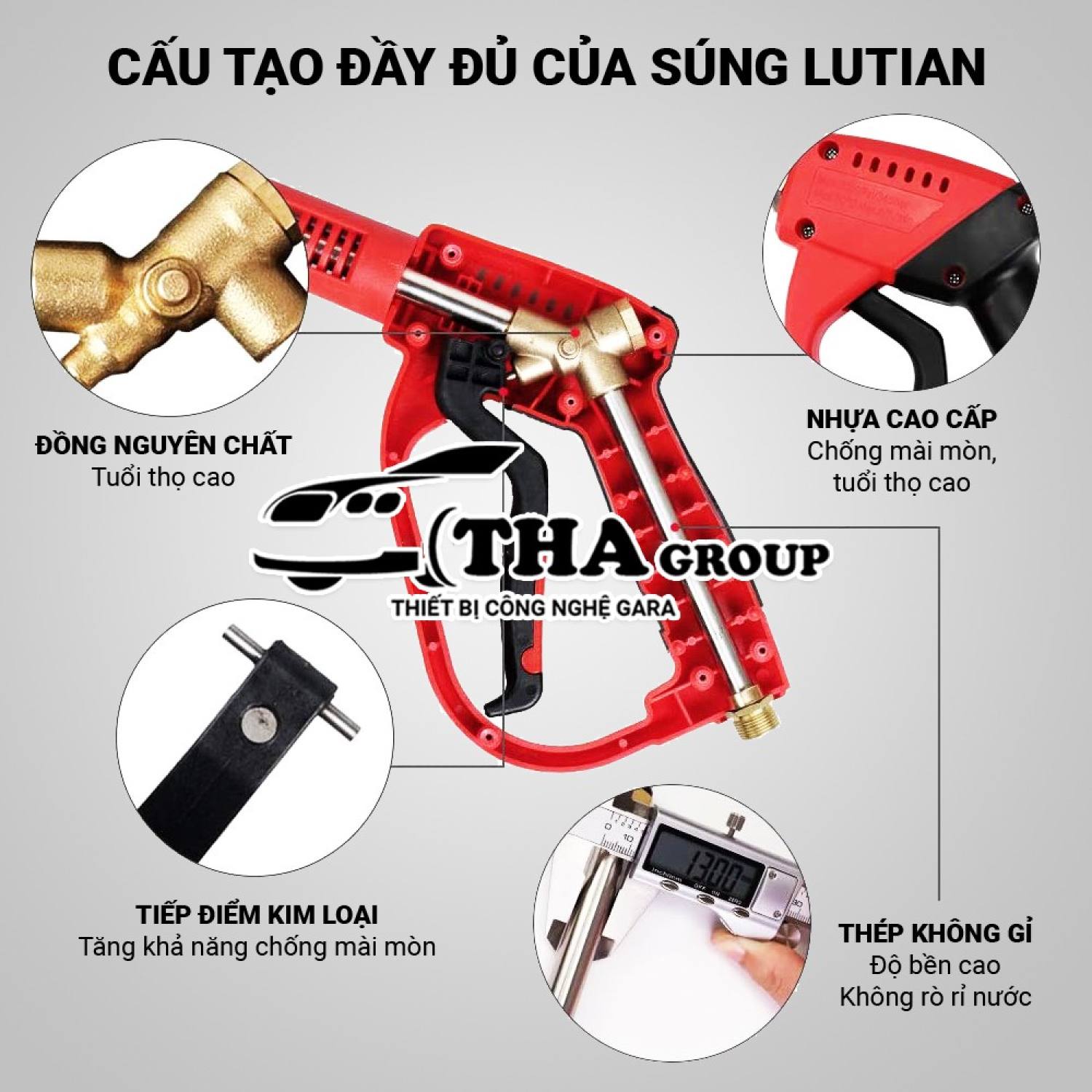 Súng rửa xe cao áp Lutian