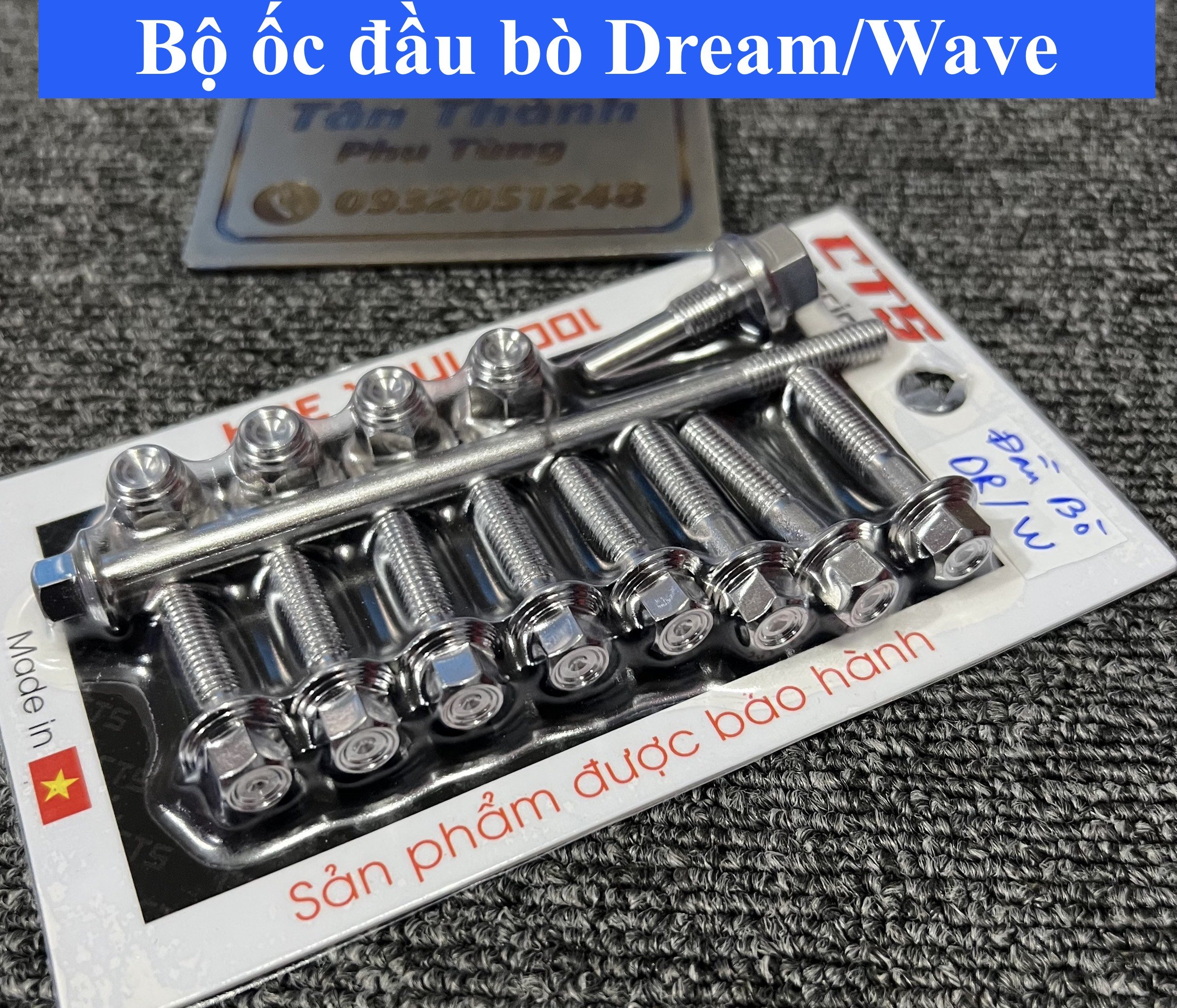 Bộ ốc đầu bò Inox 304 cho Dream, Wave