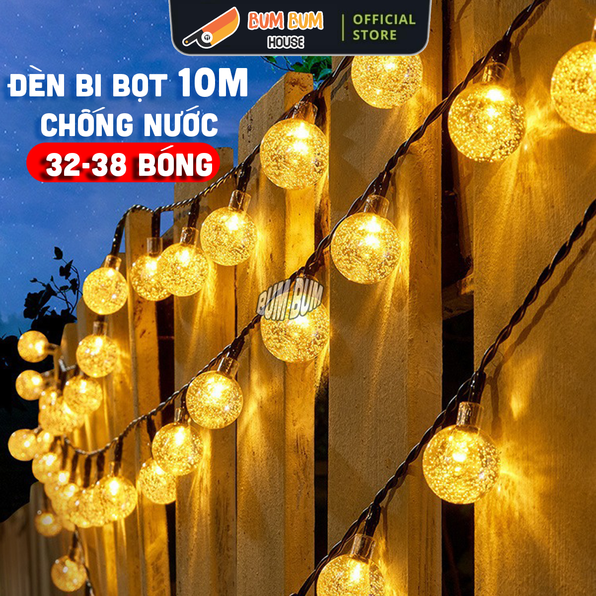 Dây đèn Led nháy bi bọt 10M-40M trang trí tết trang trí đào quất , đèn nháy trang trí noel giáng sinh, đèn nháy trang trí trong nhà ngày tết siêu đẹp cao cấp giá rẻ