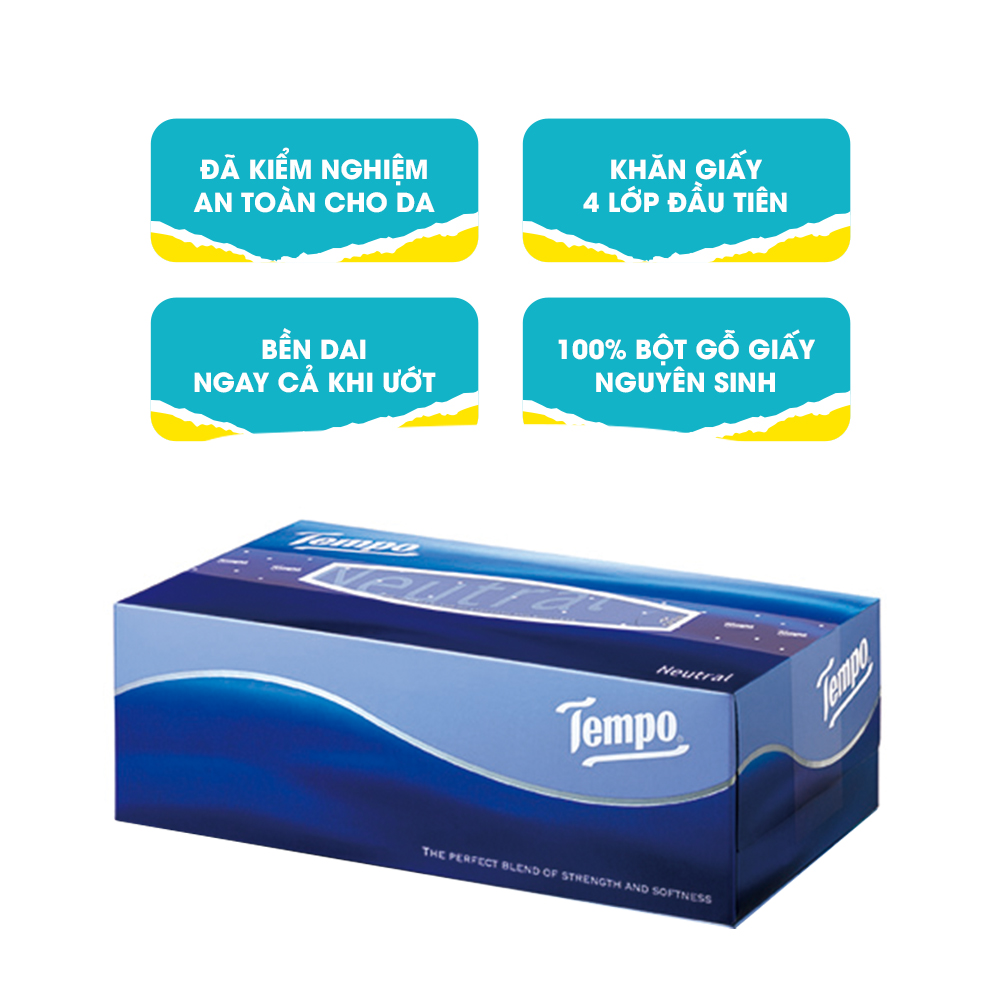 KHĂN GIẤY HỘP TEMPO NEUTRAL 90 TỜ