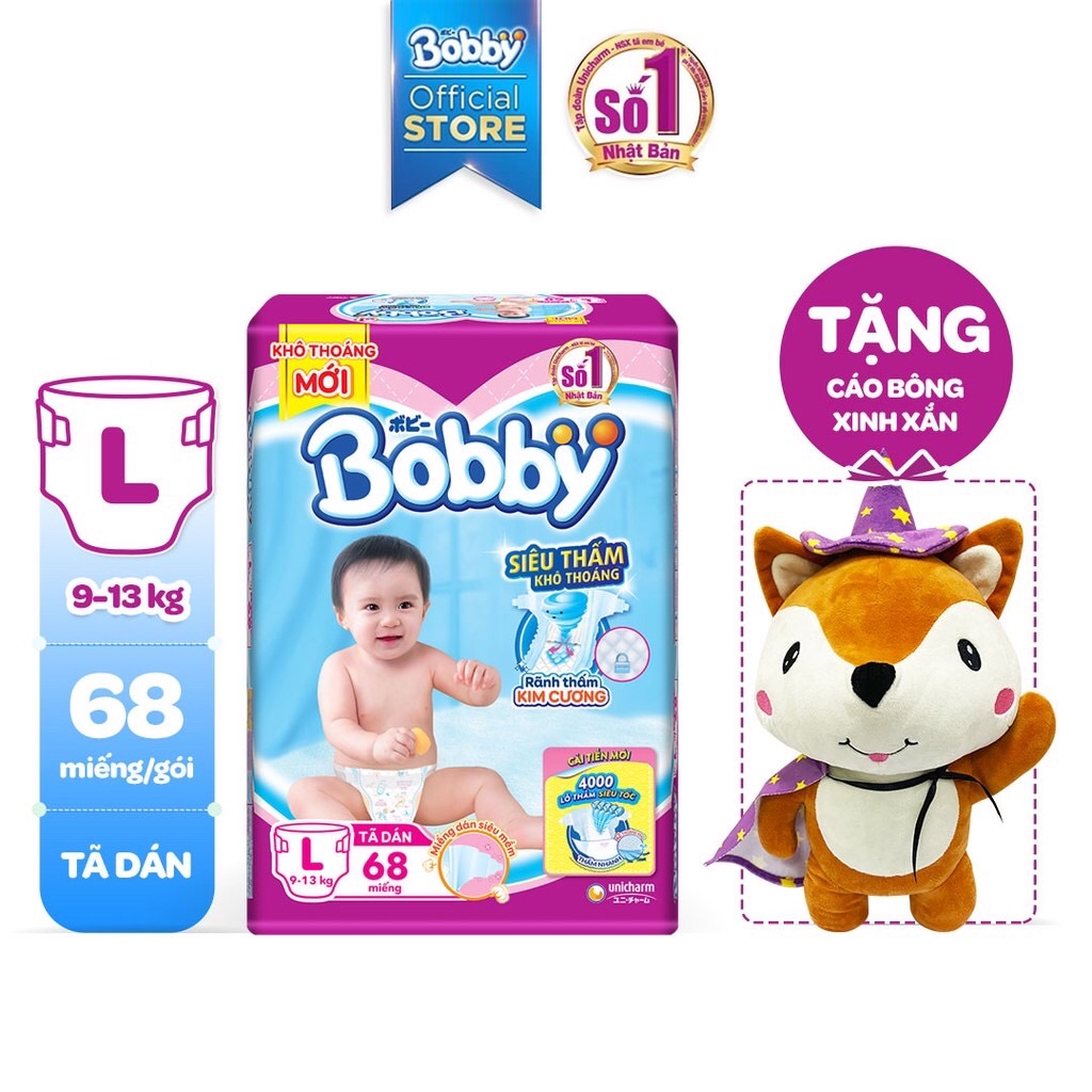 Tả dán Bobby M76/ L68 tặng cáo bông