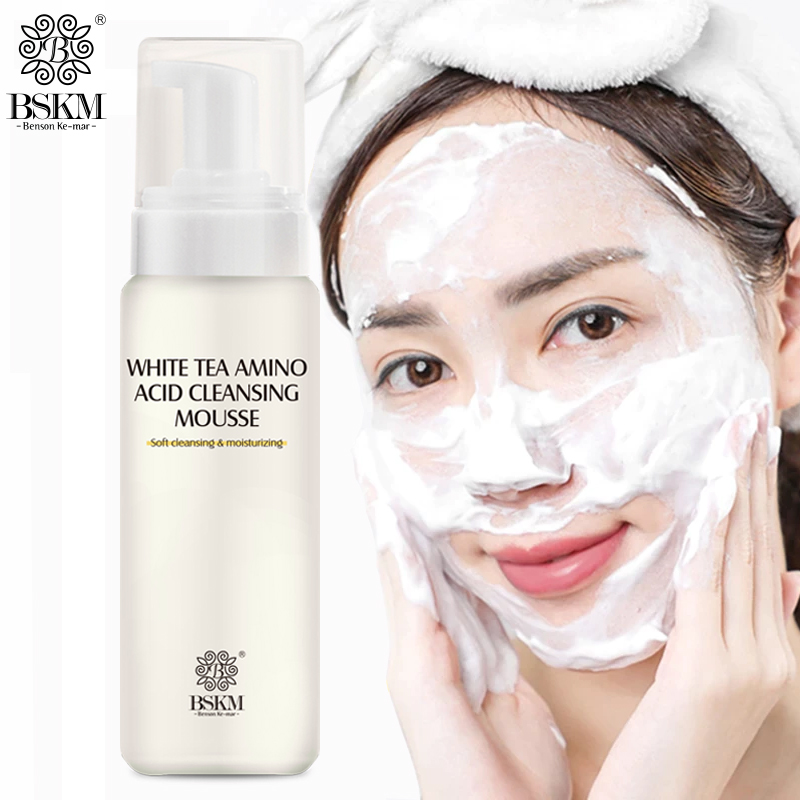 BSKM Sữa Rửa Mặt Tạo Bọt Trà Trắng Sữa Rửa Mặt Axit Amin 150ml Chống Lão