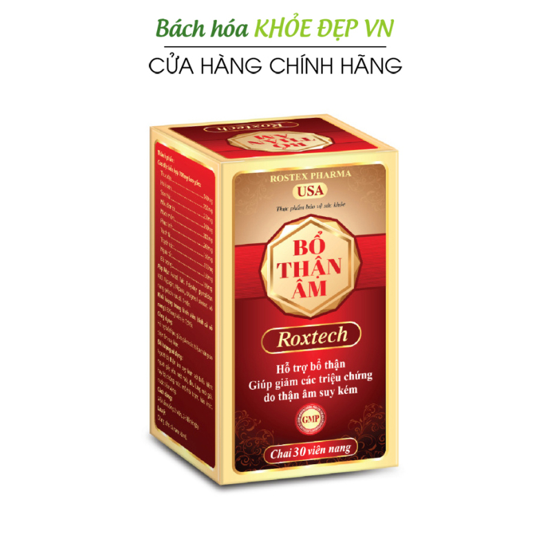Bổ Thận Âm Roxtech giảm các triệu chứng do thận âm suy kém ở nam và nữ - Hộp 30 viên