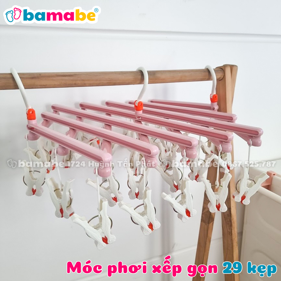 [HCM]Móc Phơi Quần Áo Xếp Gọn 29 Kẹp