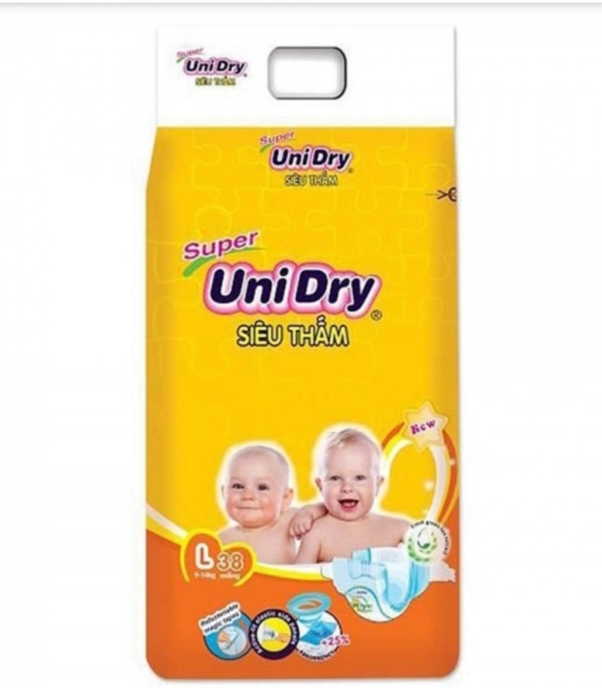 Tã dán  UNIDRY mẫu mới size S48, M42, L38, XL34 miếng
