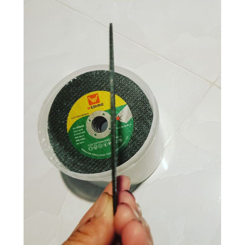 Lưỡi cắt sắt WESHINE- cắt inox 100mm- đá cắt sắt xanh