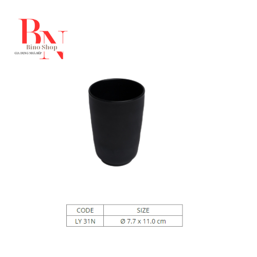 Ly Nhựa Melamine Kiểu Cao Nhám Đen 300ml - Fataco (LY31N)