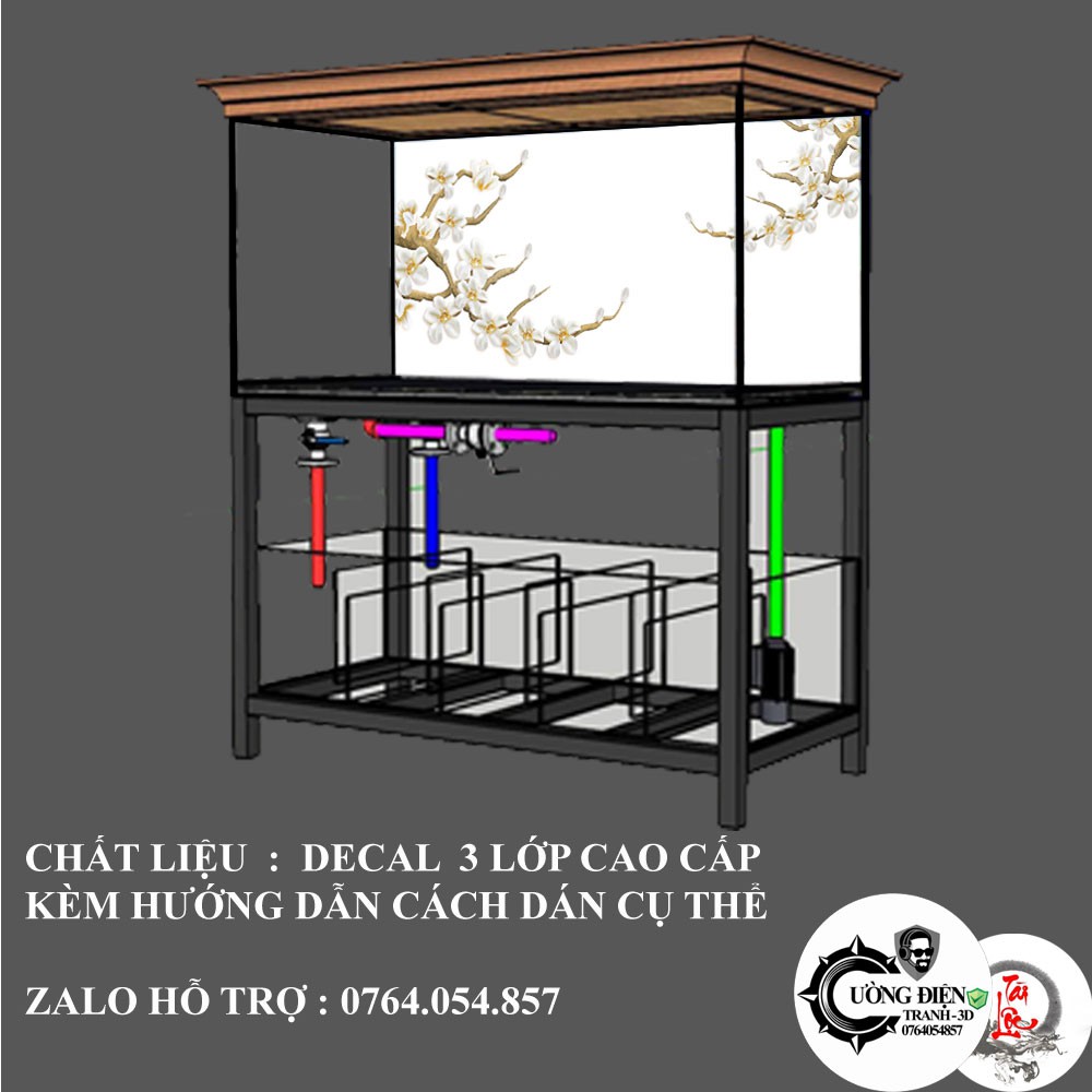 Tranh 3d dán trang trí bể cá cảnh