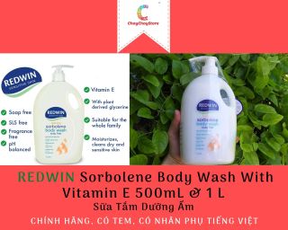 [HCM][HÀNG CTY] REDWIN Sensitive Skin Sorbolene Body Wash With Vitamin E 500mL & 1 L - Sữa Tắm Dưỡng Ẩm thumbnail
