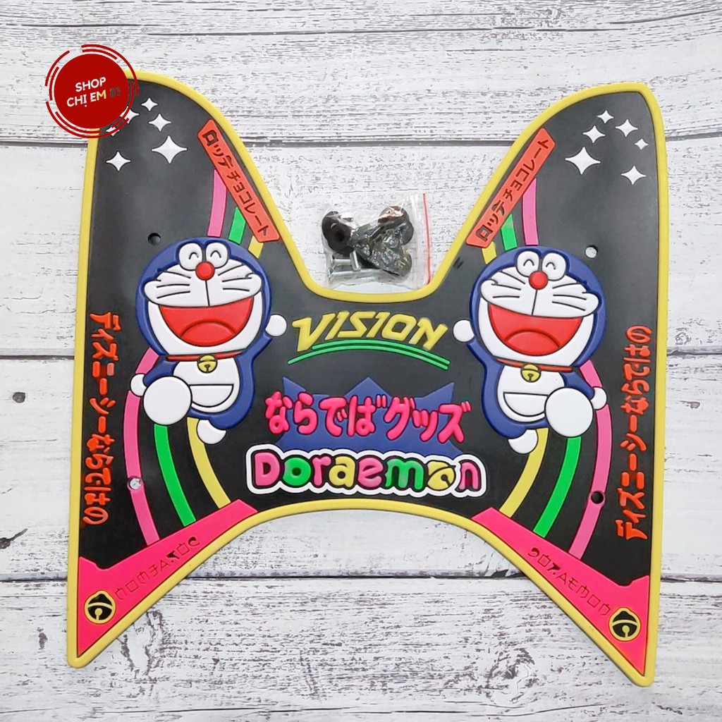 Thảm lót chân, để chân xe Vision đời 2014-2021 hình Doraemon