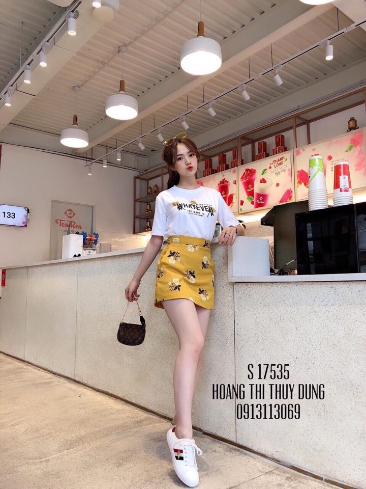 Sét Áo Kèm Chân Váy Cát Hàn Thời Trang Nữ