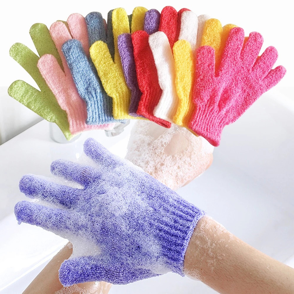Găng tay tắm tẩy da chết - Găng tay tẩy tế bào chết cho cơ thể bằng vải nylon