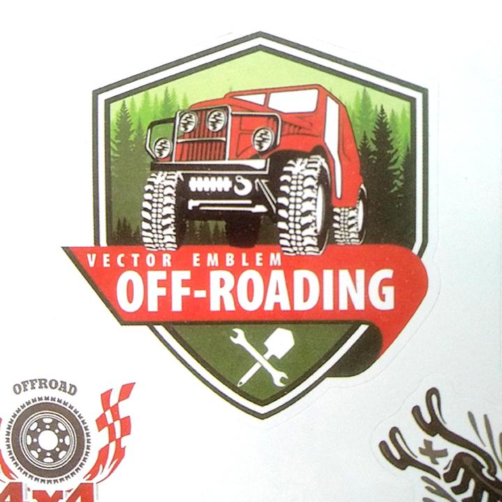 Tấm hình dán chủ đề OFF ROAD ( kích thước 18.5cm x 27cm )