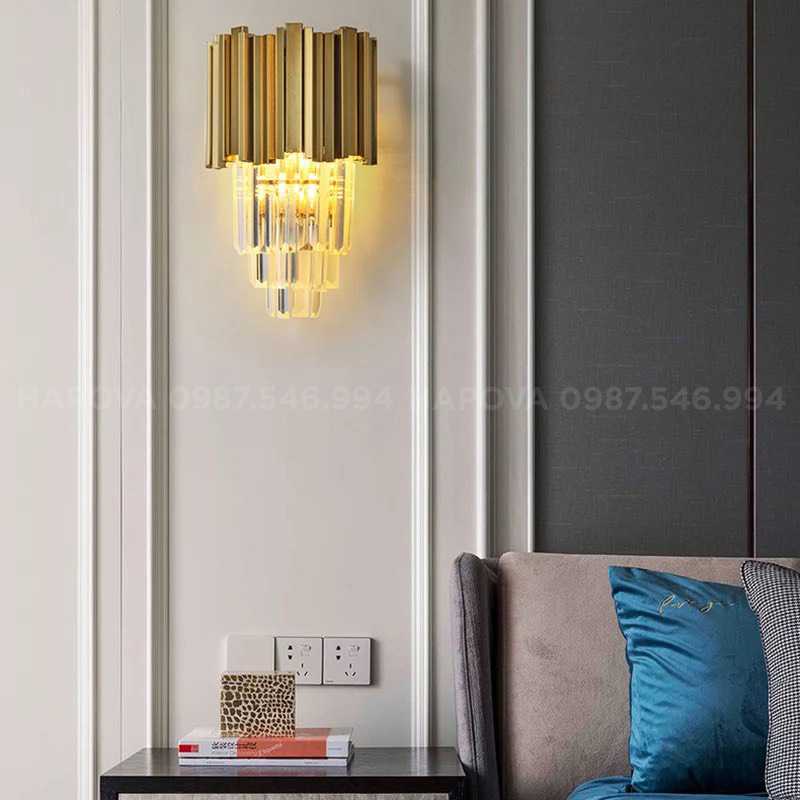 Đèn ốp tường, đèn tường trang trí pha lê HAPOVA DGT 0609