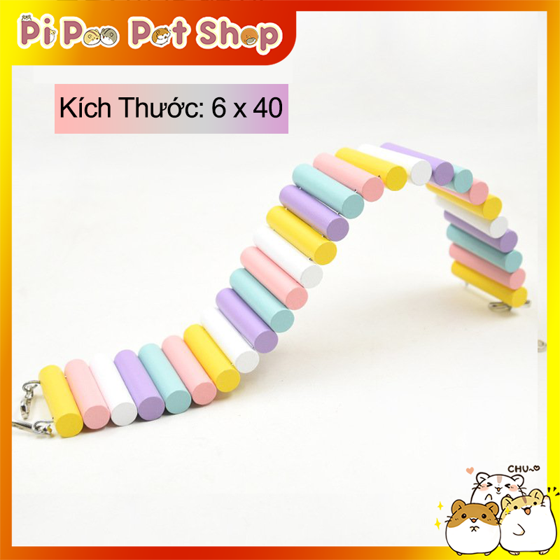 Cầu thang gỗ uốn cho Hamster và thú cưng