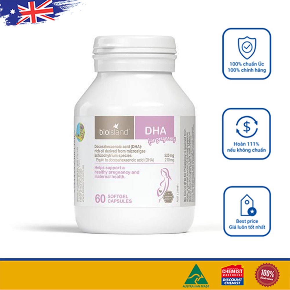 Vitamin Dha Bio Island Cho Bà Bầu 60 Viên [Date 09/2024]