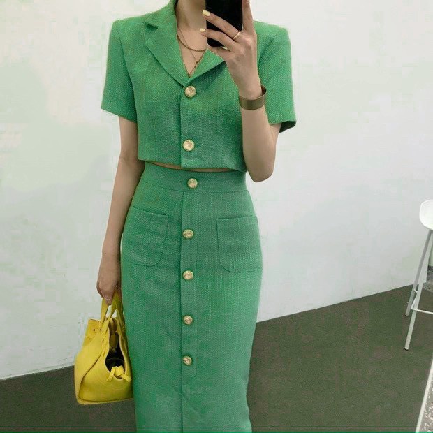 Set váy Linen dày dặn, xinh xỉu
