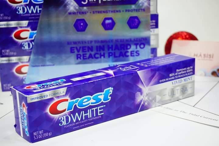 (HSD 2024 - GIAO HÀNG NHANH ) Kem Đánh Răng Vị Bạc Hà Crest 3D White Vivid Mint Ultra (158g)