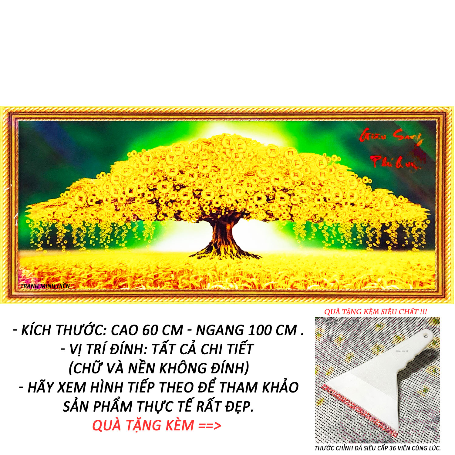 Tranh đính đá 5d - phụng hoàng lửa - tranh mỹ thuật minh hiền