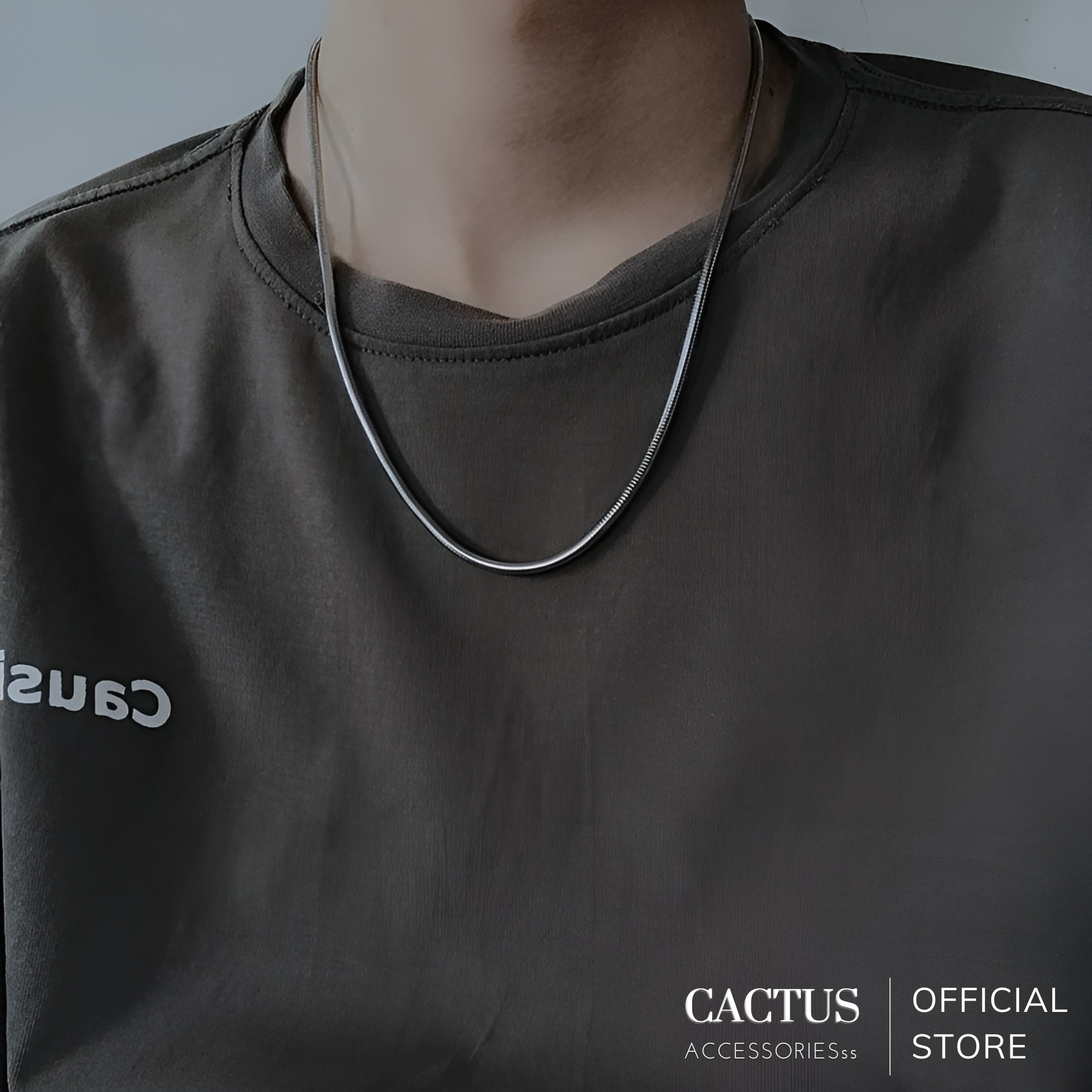 Dây chuyền lụa trơn BASIC mỏng dẹp thép titan không gỉ - Cactus Accessoriesss