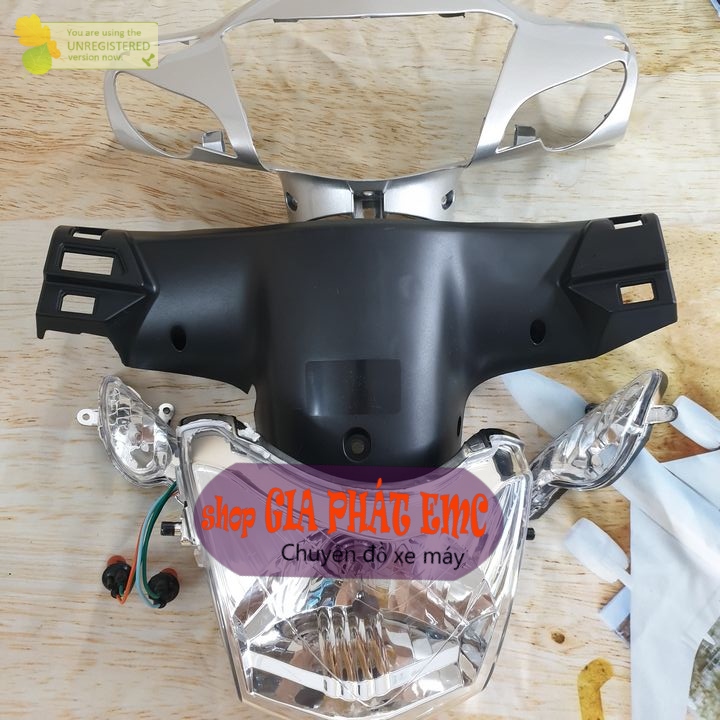 [ 4 món ] Bộ ốp đầu [ GIẢM GIÁ]  kèm bóng xe Wave RS màu BẠC / S100 / alpha