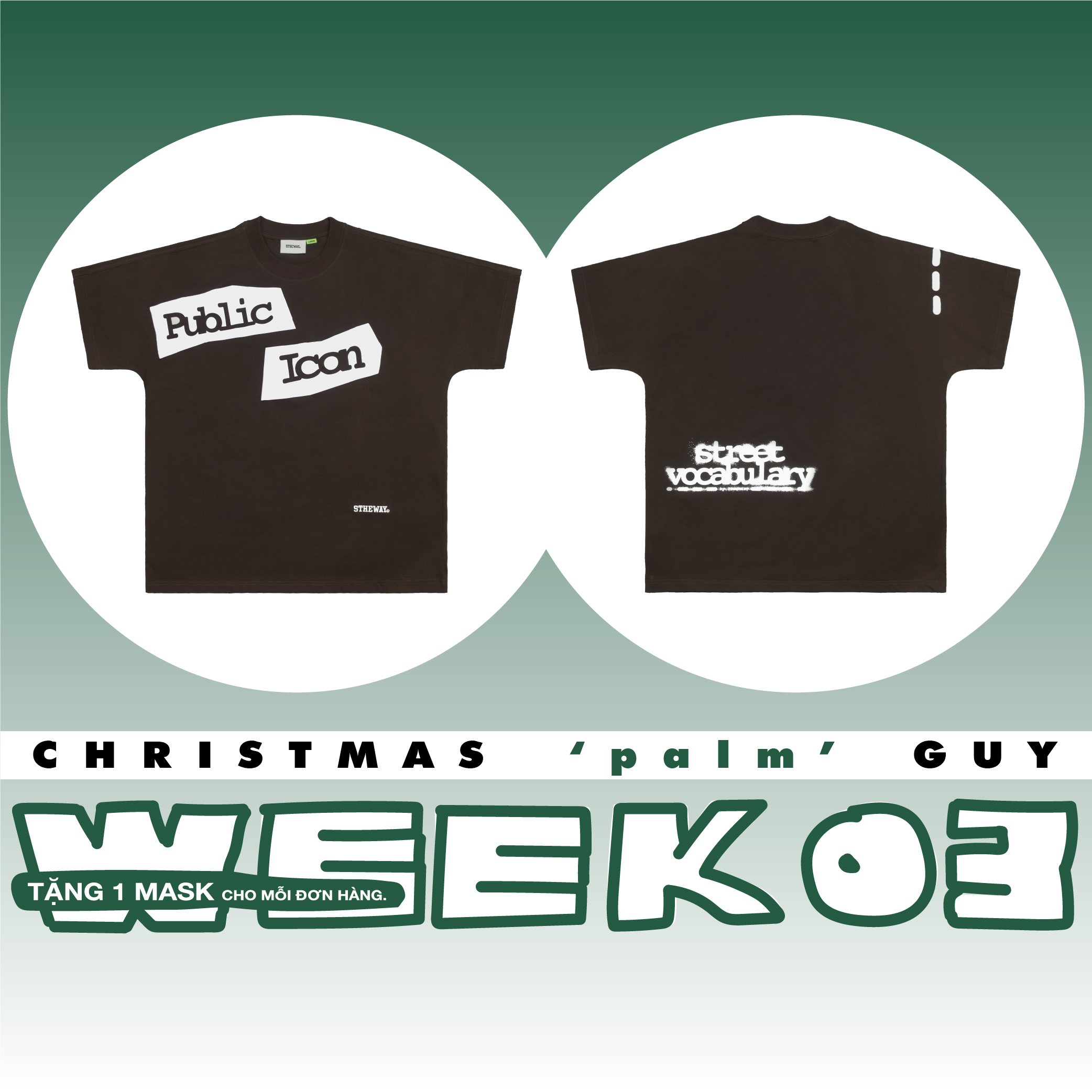 5THEWAY® /public icon/ EARTH EDITION SQUARE TEE in BROWN