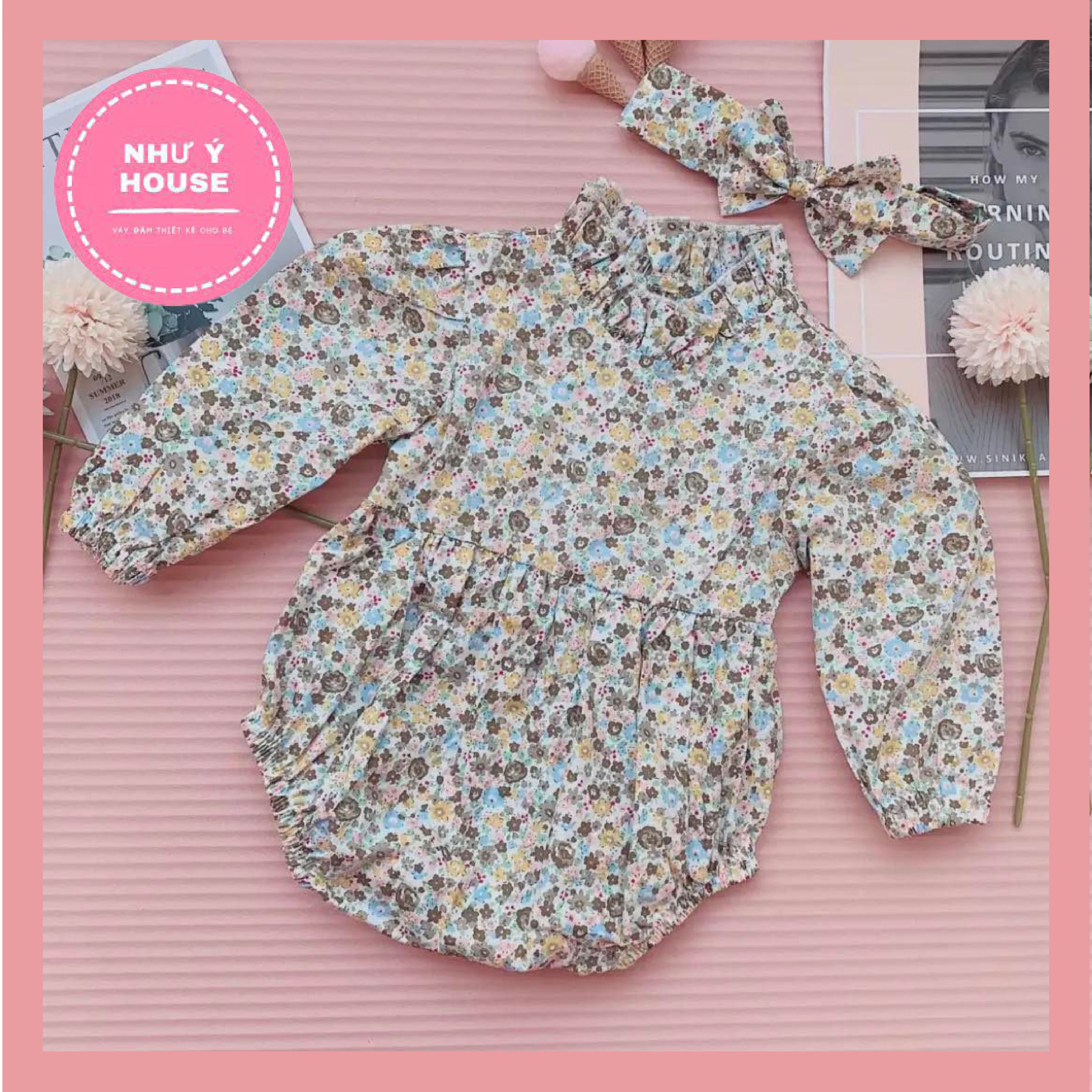Body dài tay bé gái 🏵️ freeship 🏵️ hàng thiết kế cho bé gái từ 5-13 kg