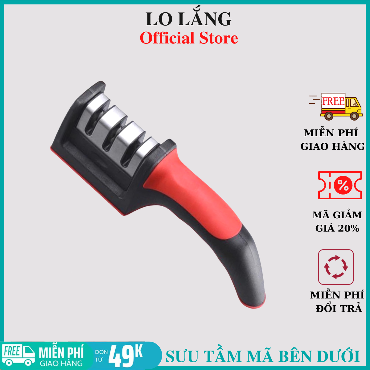 Dụng cụ mài dao 3 rãnh 3 cấp độ inox loại lớn cao cấp