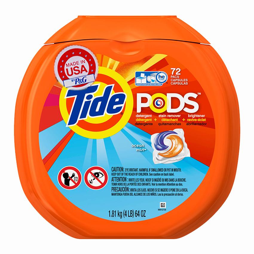 [HCM]Túi giặt Tide PODS  Clean Breeze   64oz - 72 Counts