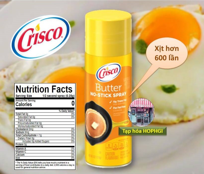 Crisco No-Stick Butter Cooking Spray - 6 oz