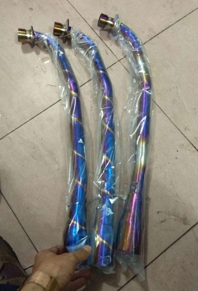 cổ pô độ sirius RC xăng màu titan