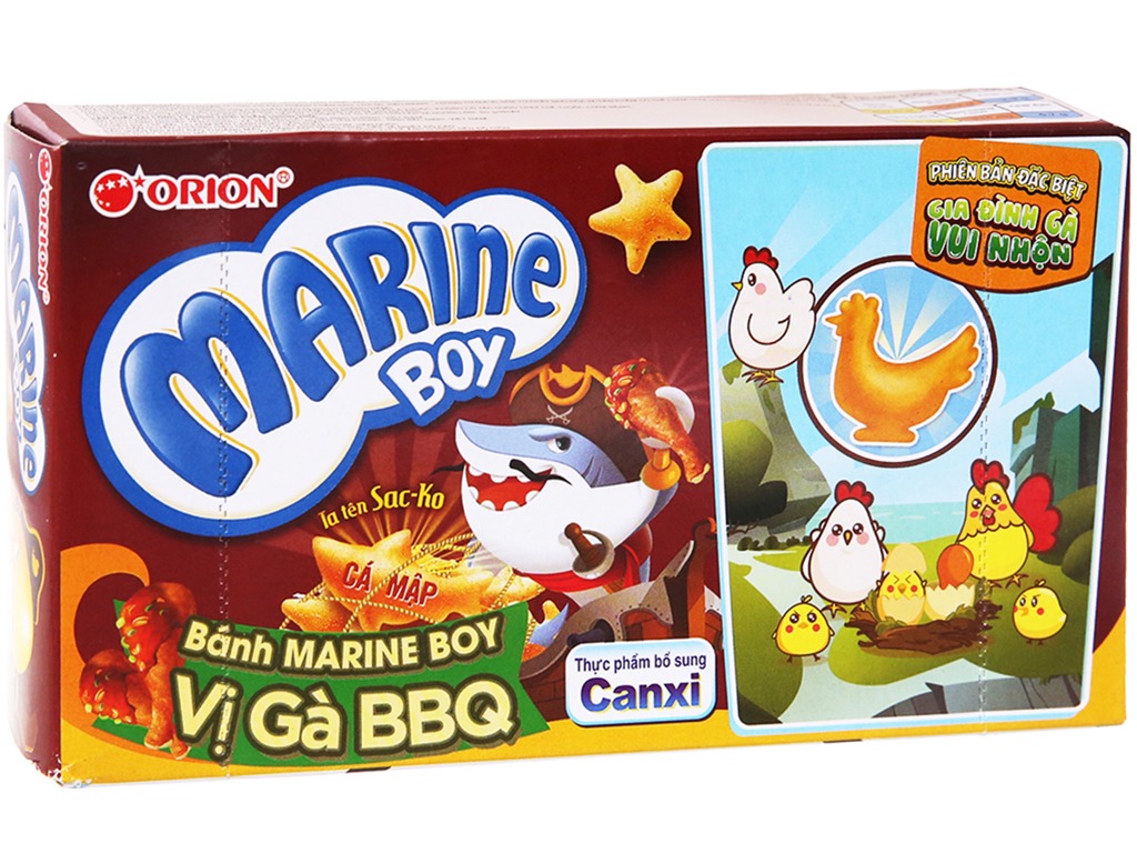 Bánh Cá Marine Boy Orion Vị Gà BBQ (Hộp 35g)
