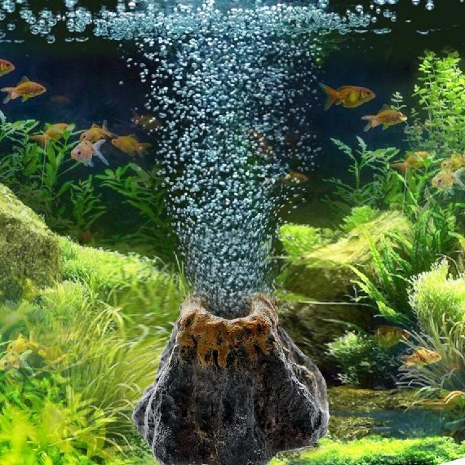 Đồ Trang Trí Bể Cá Núi Lửa Sủi Bọt Khí Oxy