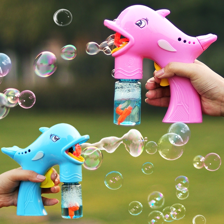 Máy bắn bong bóng 20 nòng, súng cá màu hồng, xanh