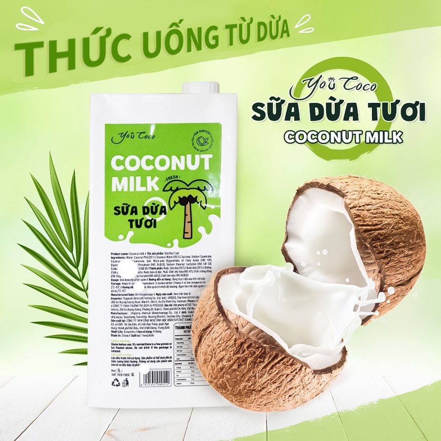 SỮA DỪA YOUCOCO THUẦN CHAY HỘP 1L