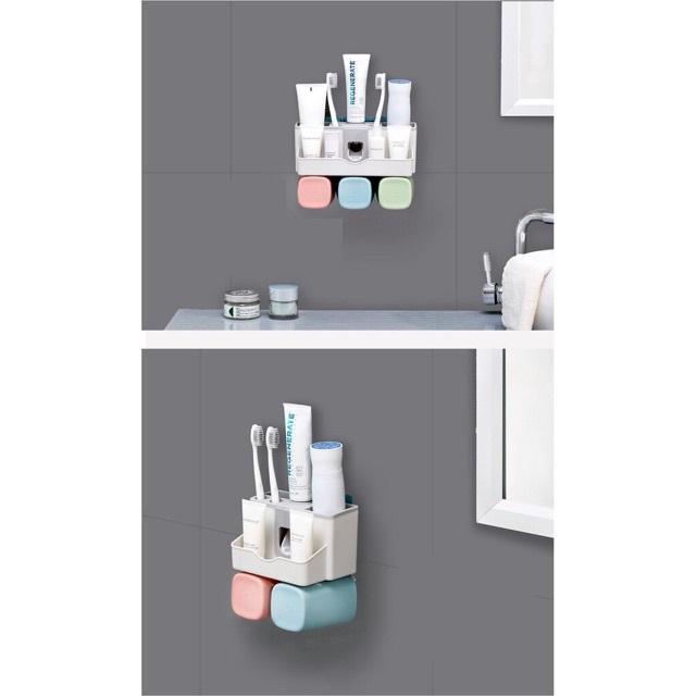 Kệ Để Bàn Chải Đánh Răng Tự Nhả Kem + Cốc