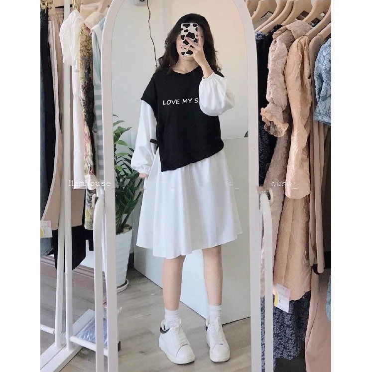 [HCM]Đầm váy babydoll phối kiểu cute