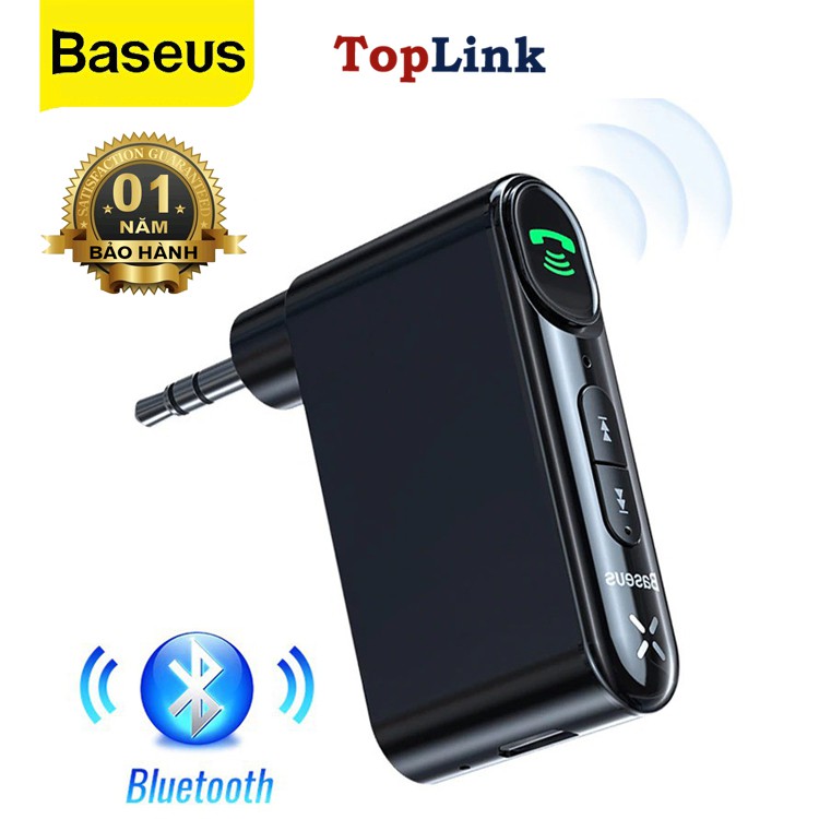 Bộ Thu Bluetooth 5.0 Baseus DC5V Cho AUX 3.5mm AUX Trên Xe Hơi Đàm Thoại Rảnh Tay ( Tích Hợp Mic Chất Lượng Cao) - TopLink