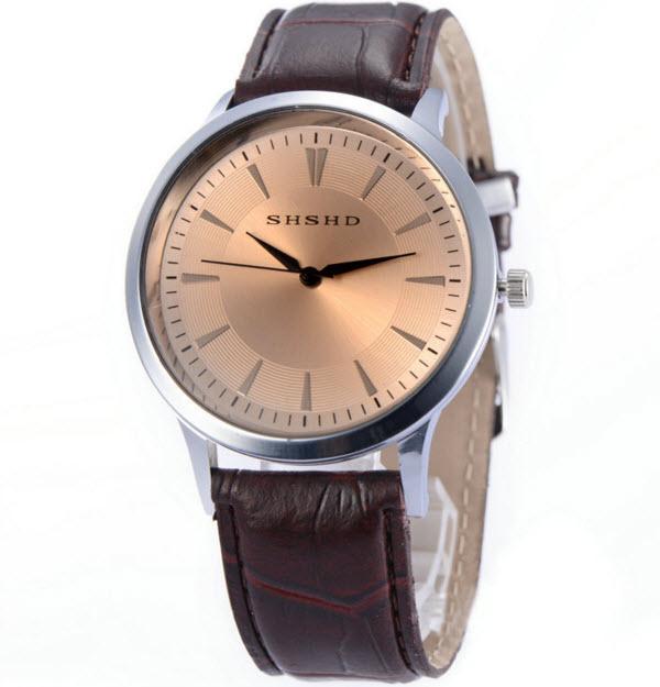 (Extra gift 1 tablets battery worth 20K) clock male face reflective Brown personality