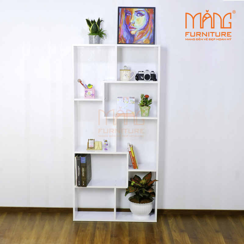 [HCM]Kệ sách gỗ để sàn đa tầng thông minh KS04