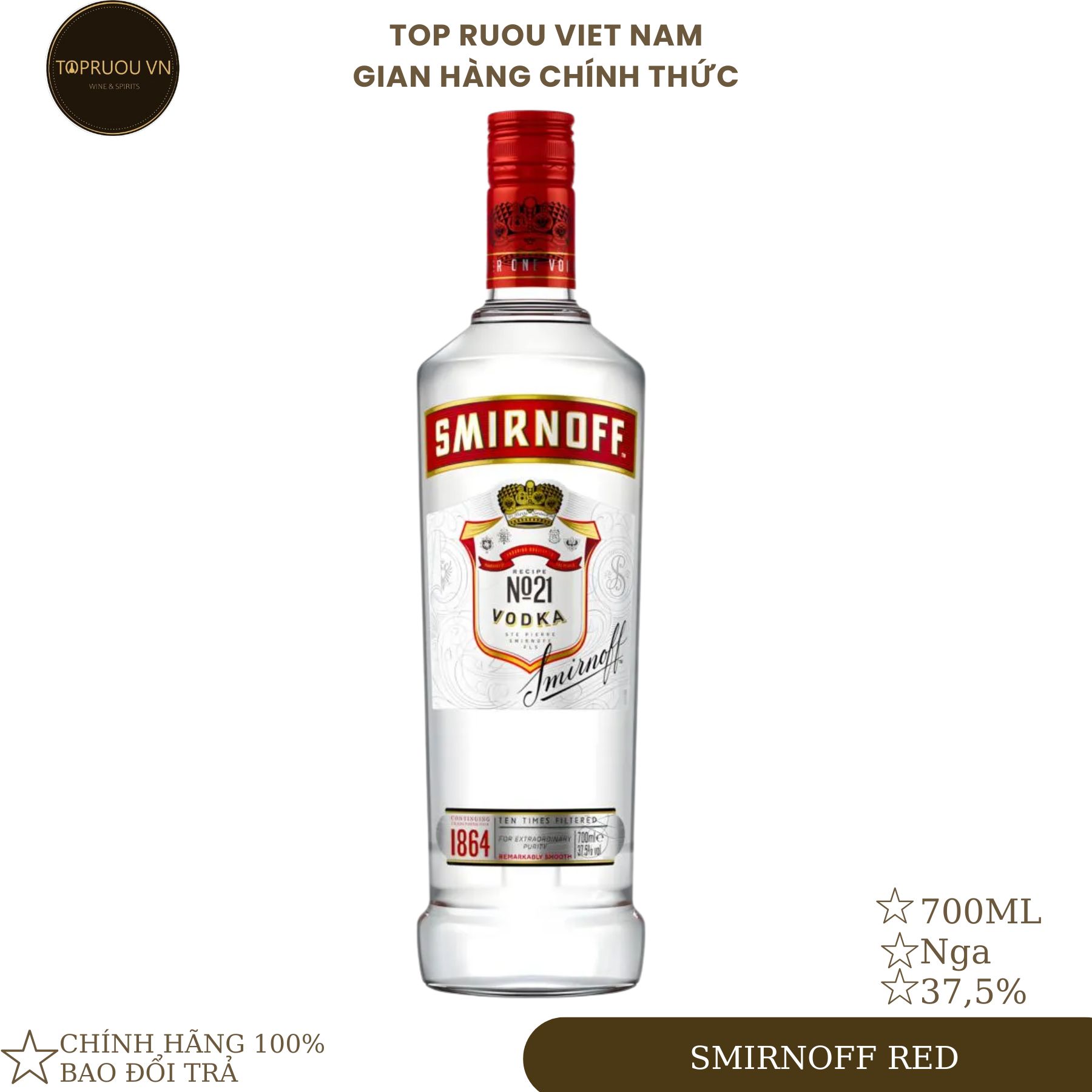 [Top Rượu VN] Rượu Vodka Smirnoff Red - Black - Apple - 500ml - 700ml [Chính Hãng]