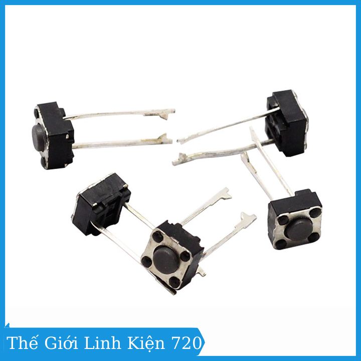 Combo 10 Nút Nhấn 2 Chân Vuông Đen 6x6x5mm - 1 Chiếc