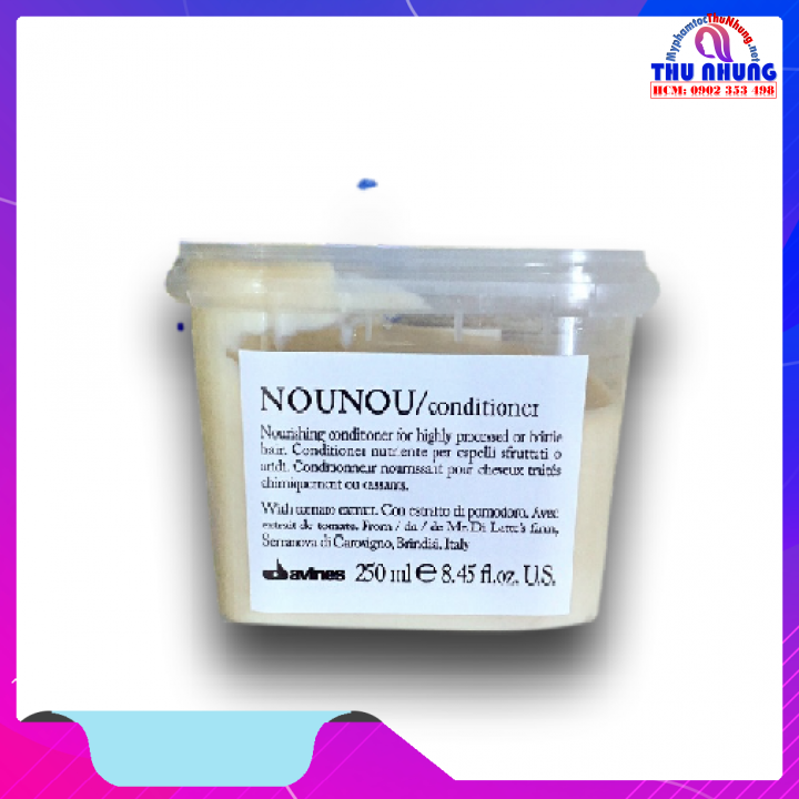 [HCM]Dầu xả siêu mượt cho tóc khô hư tổn do hóa chất uốn duỗi nhuộm - Davines Nounou Conditioner 250ml