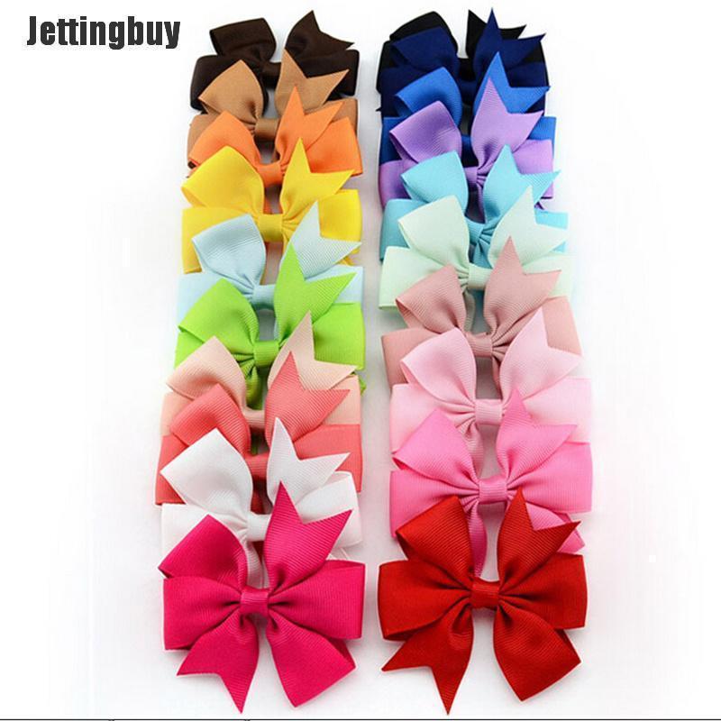 Jettingbuy 20 Cái Bán Buôn Kẹp Tóc Nơ Trẻ Em Bé Gái Kẹp Tóc Nơ Barrette
